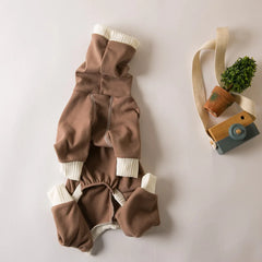 Plush High-Neck Dog Jumpsuit – Warm Four-Leg Winter Outfit for Small Pets