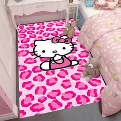 Hello Kitty Red Leopard Floor Rug – Cute Bedroom & Living Room Mat