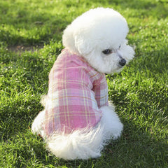 Summer Plaid Pet Shirt – Cotton Vest for Small Dogs