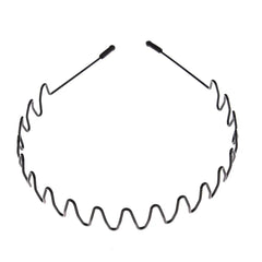 1/6PCS Metal Wavy Hair Bands – Unisex Black Head Hoop
