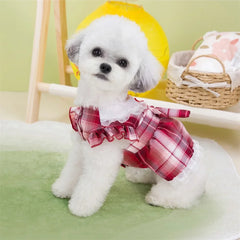 Plaid Summer Dog Dress 🎀 Lightweight Skirt Outfit for Small & Medium Dogs