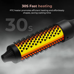 32mm PTC Heated Curling Brush – Anti-Scald Thermal Volumizing Hair Styler