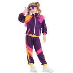 Kids 80s Tracksuit Hip Hop Costume – Retro Top & Pants Set