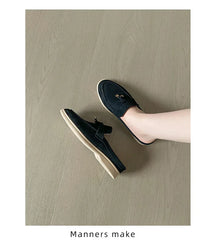 New 2025 Soft Bottom Tassel Lock Buckle High Top Loafers Women's round Toe Mid Heel Comfortable Leather Shoes Leisure Style