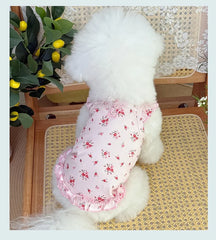 Pet Floral Tutu Dress – Mesh Layered Skirt for Small Dogs & Puppies