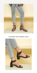 Women's Shoes 2025 Buckle Women's Sandals Fashion Peep Toe Daily Sandals Women Summer Plus Size Solid Heeled Sandals