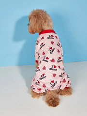 I Love Mama & Papa Dog Pajamas – Cute Heart Jumpsuit for Dogs & Cats