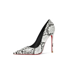 Fashionable new snake patterned high heels for women, slim heels, sexy, shallow mouth, niche temperament, pointed single shoes