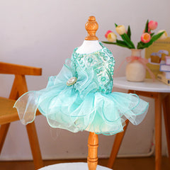 Green Fairy Pet Wedding Dress 💚 Mesh Tutu Princess Outfit for Dogs & Cats