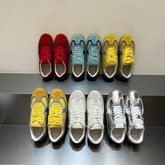 AUTUSPIN 5 Colors Women Flats Sneakers Four Season Leisure Shoes Cow Suede Leather Ladies Skateboarding Shoes Outdoor Size 35-40