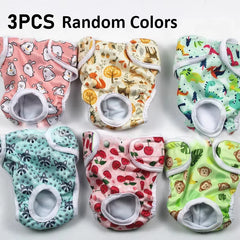 Washable Female Dog Diapers 🐾 Adjustable Reusable Pet Period Panties (1–3 pcs)