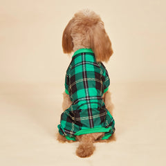 Dog Pajamas for Small Dogs Girl  Puppy Comfotable Pjs Classic Plaid Clothes SweaDog Pajamas – Classic Plaid Fleece Onesie for Small Dogs & Cats Winter Warm Outfitter Outfit Cold Weather Dog Pet Onesie Apparel