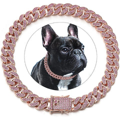 Dog & Cat Diamond Cuban Link Chain – Crystal Pet Collar