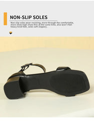 Women's Shoes 2025 Buckle Women's Sandals Fashion Peep Toe Daily Sandals Women Summer Plus Size Solid Heeled Sandals