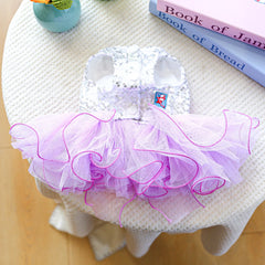 Purple Fairy Pet Wedding Dress 💜 Elegant Princess Outfit for Dogs & Cats