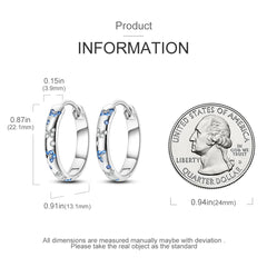 925 Silver Hoop Earrings for Women – Zircon Heart & Star Drops