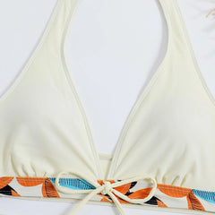 High-Waist Plant Print Bikini Set – Women’s Two-Piece Swimsuit