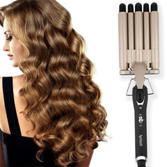 3-in-1 Reversible Triple Barrel Hair Waver – Deep & Small Wave Curling Iron