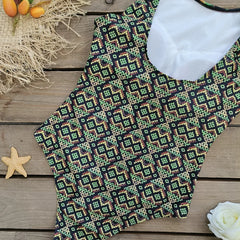 Floral Lace-Up One-Piece Swimsuit – Women’s Push-Up Printed Swimwear 2025