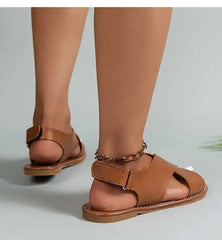 2025 Women’s Summer Sandals – Flat Soft PU Leather Shoes
