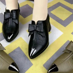 Platform Heels Women 2024 Spring Autumn New Women's Pumps Comfortable Chunky Heel Office Shoes High Quality Ladies Leather Shoes