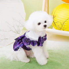 Plaid Summer Dog Dress 🎀 Lightweight Skirt Outfit for Small & Medium Dogs