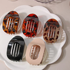 Fashion Oval Leopard Flat Hair Clips for Women