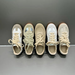 AUTUSPIN 17 Colors Women Training Sport Shoes Summer Autumn Fashion Sewing Ladies Lace-up Sneakers Contrast Casual Flats Female