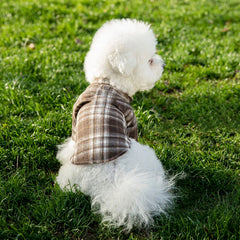 Summer Plaid Pet Shirt – Cotton Vest for Small Dogs