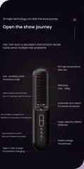Wireless Hot Comb Straightening Brush – Negative Ion Cordless Anti-Scald Hair Styler