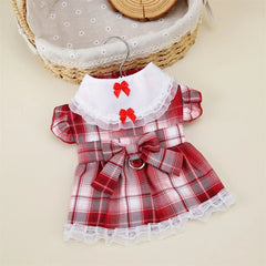 Plaid Summer Dog Dress 🎀 Lightweight Skirt Outfit for Small & Medium Dogs