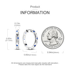 925 Silver Hoop Earrings for Women – Zircon Heart & Star Drops