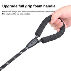 1.5m Reflective Nylon Dog Leash – Soft Handle Pet Walking Leash
