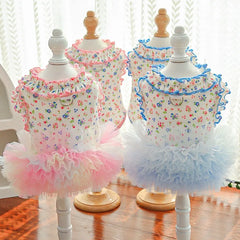 Floral Puppy Vest Dress 🌸 Soft Summer Princess Outfit for Small Dogs & Cats