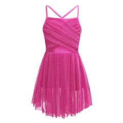 Girls Glittery Mesh Dance Dress – Lyrical & Ballet Costume