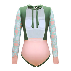 Long-Sleeve One-Piece Swimsuit with Skirt – Women’s Sexy Cover-Up Swimwear
