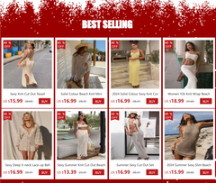 Sexy Knit Striped Side Cut-Out Mini Beach Dress – Women’s Swimsuit Cover-Up