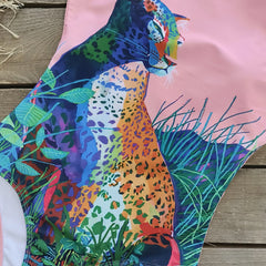 Floral Lace-Up One-Piece Swimsuit – Women’s Push-Up Printed Swimwear 2025