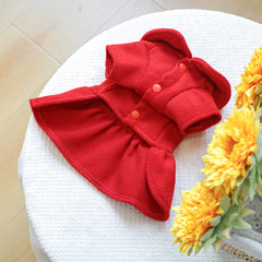 Christmas Elk Pet Dress 🎄 Warm Red Winter Outfit for Dogs & Cats