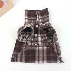Summer Plaid Pet Shirt – Cotton Vest for Small Dogs