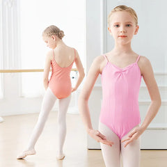 Girls Cotton Camisole Ballet Leotard – Sleeveless U-Back Bodysuit