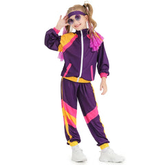Kids 80s Tracksuit Hip Hop Costume – Retro Top & Pants Set