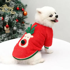 Christmas Dog Hoodie – Warm Winter Elk & Santa Pet Costume for Small & Medium Dogs