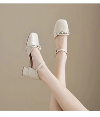 Pearl Heels – Elegant Ankle Strap Dress Shoes (2025)