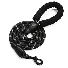 1.5m Reflective Nylon Dog Leash – Soft Handle Pet Walking Leash