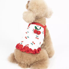 Cute Cherry Dog Vest – Summer Cooling Pet Shirt for Small Dogs & Cats