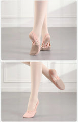 Girls Rhythmic Gymnastics Shoes Women Adult Children Half Sole Jazz Ballet Dance Shoes Half Toe Shoes Woman Belly Dancing Shoes