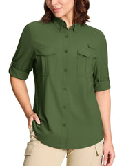 TACVASEN Women’s Quick-Dry Hiking Shirt – Long Sleeve Outdoor Top