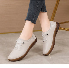 New 100% genuine leather fashionable casual walking loafers and lightweight sports shoes for women