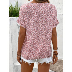 Plus-Size Women’s Floral Beach T-Shirt – Summer Short Sleeve Top